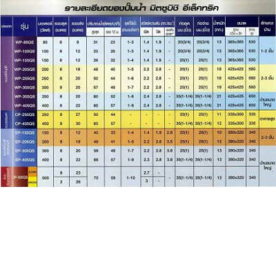 เครื่องปั้มน้ำ Mitsubishi รุ่น WP-405QS