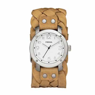 Fossil JR1352 Stainless Steel and Leather Watch