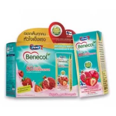 ฮาร์ทติเบเนคอล ผลิตภัณฑ์เสริมอาหารแพลนท์ สตานอล รสทับทิมและสตรอเบอรี่ 180มล. x 6 กล่อง (Hearti Benecol Plant Stanol Ester Pomegranate and Strawberry Flavor Dietary Supplement 180ml x 6pcs)
