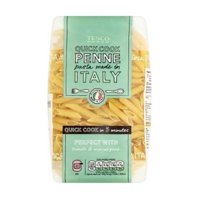 เทสโก้ ควิก คุก เพนเน่ พาสต้า พาสต้าชนิดปล้องเฉียง 500กรัม (นำเข้า) (Tesco Quick Cook Penne Pasta 500g (Imported))