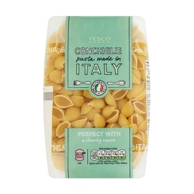 เทสโก้ คอนซิกลี่ พาสต้า พาสต้ารูปหอย 500กรัม (นำเข้า) (Tesco Conchiglie Pasta 500g (Imported))