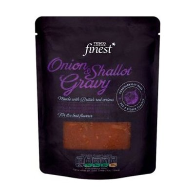 เทสโก้ ฟายเนสท์ น้ำเกรวี่หัวหอมและหอมแดง 350มล. (นำเข้า) (Tesco Finest Onion & Shallot Gravy 350ml (Imported))