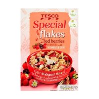 ราคา เทสโก้ สเปเชียล เฟลค ข้าวอบกรอบผสมสตรอเบอร์รี่ ราสพ์เบอร์รี่ และเชอร์รี่ 375กรัม (นำเข้า) (Tesco Special Flakes with Red Berries 375g (Imported))