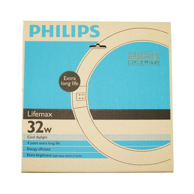 ฟิลิปส์ หลอดฟลูออเรสเซนต์ชนิดกลม 32 วัตต์ แสงคูลเดย์ไลท์ 6200เค 1 ชุด (Philips Lifemax 32W 6200K Cool Daylight Circular Fluorescent Tubelight 1 Set)