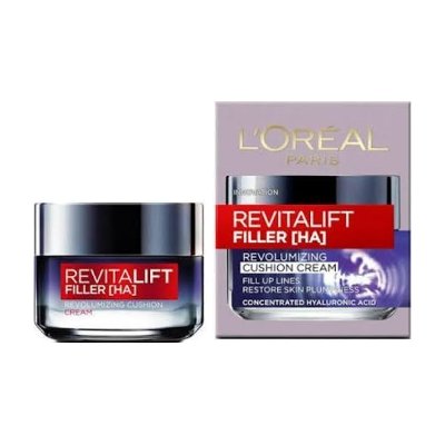 L'Oreal Paris Revitalift Filler [HA] Revolumizing Cushion Cream 50ml (ลอรีอัล ปารีส รีไวทัลลิฟท์ ฟิลเลอร์ (เอชเอ) รีวอลูมไมซิ่ง คุชชั่น ครีมลดเลือนริ้วรอย 50 มล.)