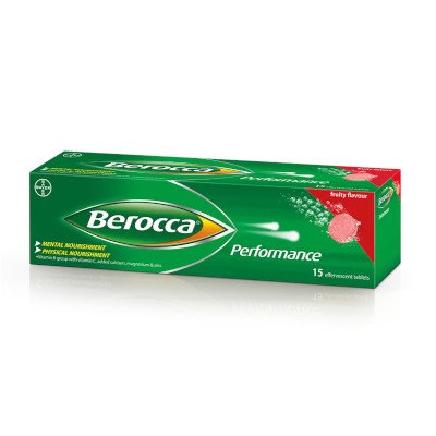 บีรอคคา เพอร์ฟอร์มานซ์ วิตามินบี+ซี, แคลเซียม, แมกนีเซียม, ซิงค์ รสฟรุตตี้ 15 เม็ดฟู่