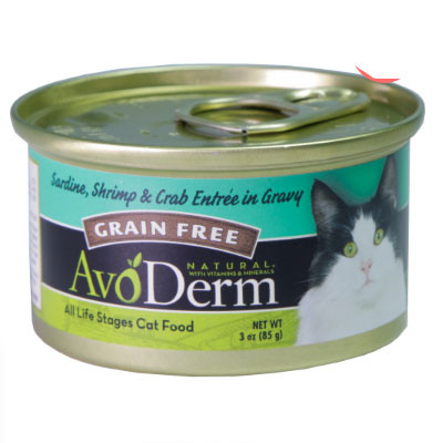 AvoDerm Cat Sardine, Shrimp & Crab Meat in Gravy 85g