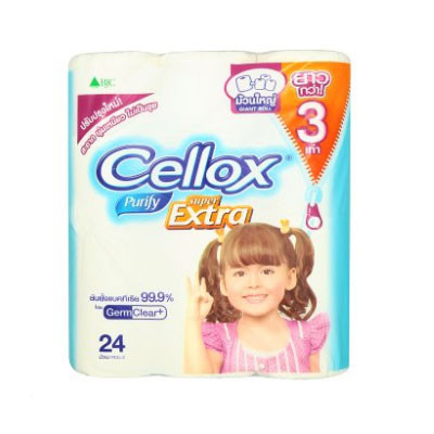 เซลล็อกซ์ พิวริฟาย ซูเปอร์ เอ็กซ์ตร้า กระดาษทิชชูหนา 2 ชั้น ยาว 912ม. 24 ม้วน