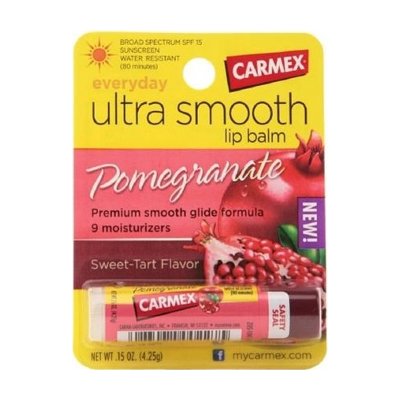 Carmex Ultra Smooth Lip Balm Stick - Pomegranate 4.25g (คาร์เม็กซ์ ลิปบาล์ม แบบแท่ง กลิ่นทับทิม 4.25 กรัม)