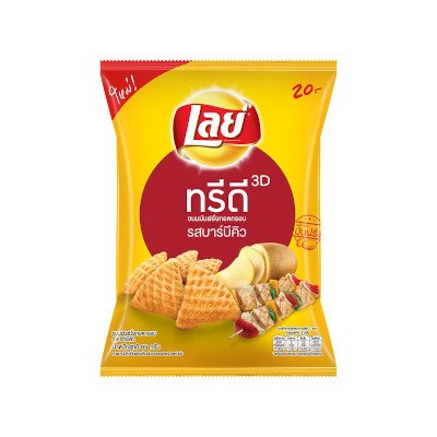 เลย์ ทรีดี ขนมมันฝรั่งทอดกรอบ รสบาร์บีคิว 65 กรัม