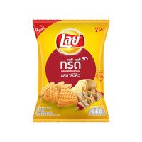 ราคา เลย์ ทรีดี ขนมมันฝรั่งทอดกรอบ รสบาร์บีคิว 65 กรัม