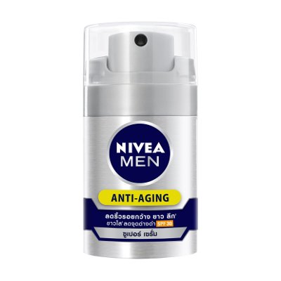 นีเวีย เมน แอนไท เอจจิ้ง เซรั่ม สูตรวิตามิน+คอมเพล็กซ์ เอสพีเอฟ30 50 มล. (Nivea Men Serum 3D Anti-Aging SPF30 50ml)