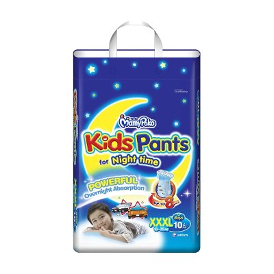 มามี่โพโค คิดส์แพ้นท์ กางเกงผ้าอ้อมสำเร็จรูปสำหรับกลางคืน ขนาด XXXL สำหรับเด็กชาย 10 ชิ้น (Mamy Poko Kids Pants for Night Time Boys XXXL 10pcs)