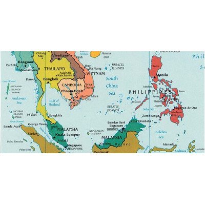 แผนที่ทวีปเอเชียตะวันออกเฉียงใต้ (อาเซียน) (ISBN:9789744851390)