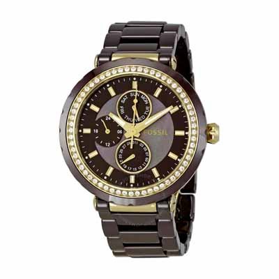 นาฬิกา Fossil CE1046 women Allie Ceramic Watch - Chocolate 