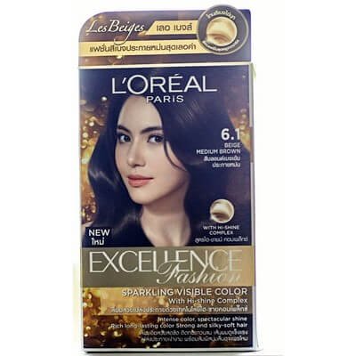 ลอรีอัล ครีมเปลี่ยนสีผม สีบลอนด์เบจเข้มประกายหม่น เบอร์ 6.1