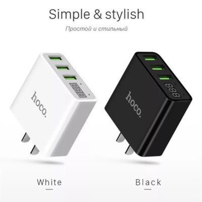 Hoco Adapter 3 port 3.0A with LED display รุ่น C15