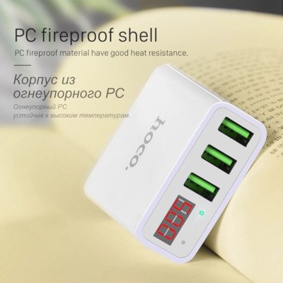 Hoco Adapter 3 port 3.0A with LED display รุ่น C15