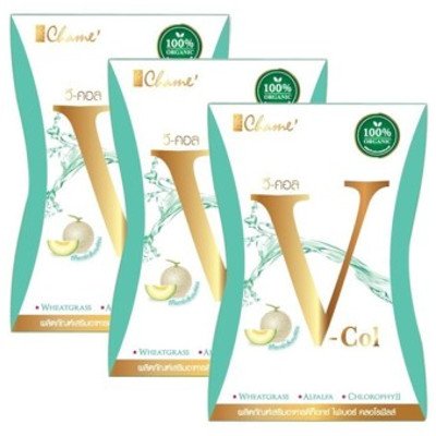 Chame' V-Col 7 pcs x 3 Boxes (ชาเม่ วีคอล อาหารเสริมดีท็อกซ์ บรรจุ 7 ซอง x 3 กล่อง)