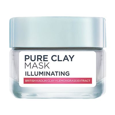 ลอรีอัล ปารีส เพียวเคลย์มาส์ก อิลลูมิเนทติ้ง โคลนพอกหน้าแบบล้างออก สูตรเพื่อผิวกระจ่างใส 50 กรัม (L'Oreal Paris Pure Clay Mask Illuminating 50g)