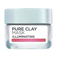 ราคา ลอรีอัล ปารีส เพียวเคลย์มาส์ก อิลลูมิเนทติ้ง โคลนพอกหน้าแบบล้างออก สูตรเพื่อผิวกระจ่างใส 50 กรัม (L'Oreal Paris Pure Clay Mask Illuminating 50g)