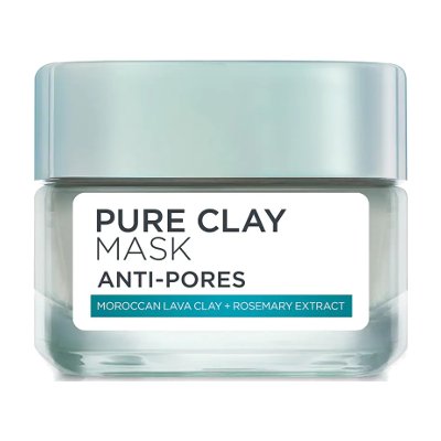 ลอรีอัล ปารีส เพียวเคลย์มาส์ก แอนตี้-พอร์ โคลนพอกหน้าแบบล้างออก สูตรเพื่อกระชับรูขุมขน 50 กรัม (L'Oreal Paris Pure Clay Mask Anti-Pores 50g)