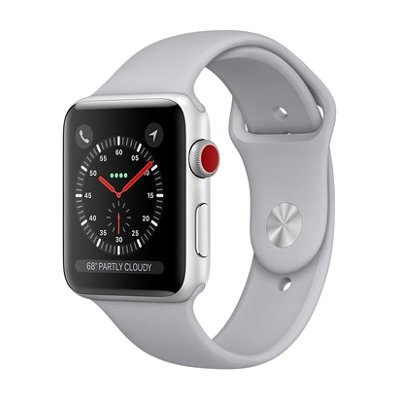 Apple Watch Series 3 (GPS + Cellular) Silver Aluminium Case with Fog Sport Band 38mm
