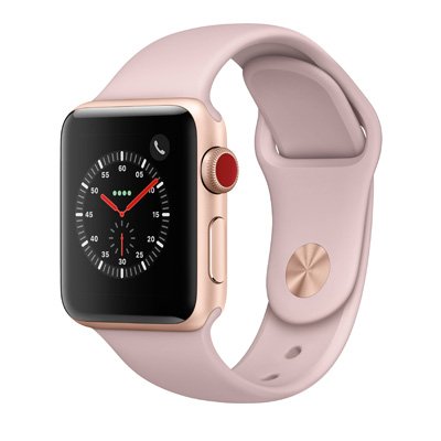 Apple Watch Series 3 (GPS + Cellular) Gold Aluminum Case with Pink Sand Sport Band 38mm