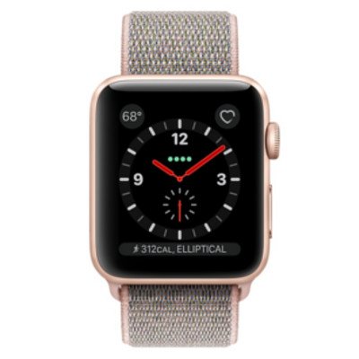 Apple Watch Series 3 (GPS + Cellular) Gold Aluminum Case with Pink Sand Sport Loop 38mm
