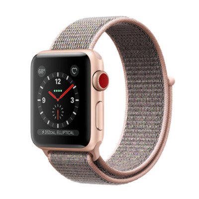 Apple Watch Series 3 (GPS + Cellular) Gold Aluminum Case with Pink Sand Sport Loop 38mm