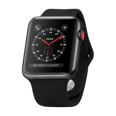 Apple Watch Series 3 (GPS + Cellular) Space Black Stainless Steel Case with Black Sport Band 38mm