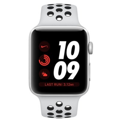 Apple Watch Series 3 Nike+ (GPS + Cellular) Silver Aluminum Case with Pure Platinum-Black Nike Sport Band 38mm