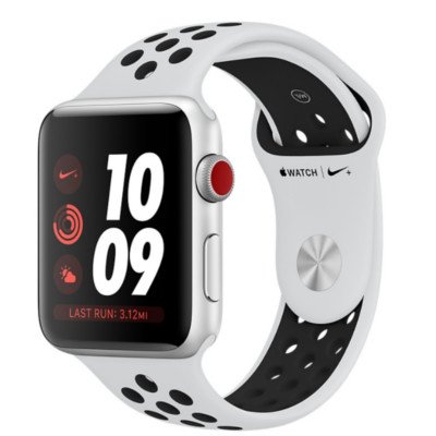 Apple Watch Series 3 Nike+ (GPS + Cellular) Silver Aluminum Case with Pure Platinum-Black Nike Sport Band 38mm