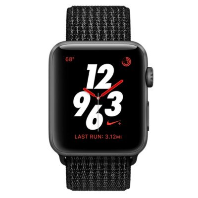 Apple Watch Series 3 Nike+ (GPS + Cellular) Space Gray Aluminum Case with Black-Pure Platinum Nike Sport Loop 38mm