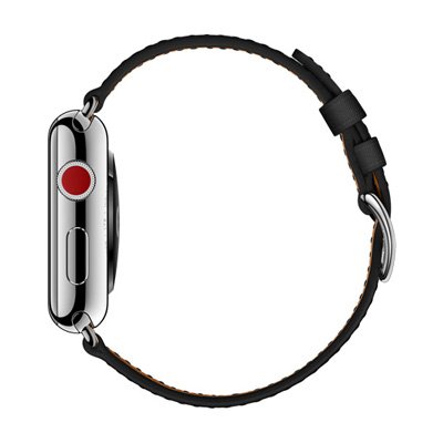 Apple Watch Series 3 Hermes (GPS + Cellular) Stainless Steel Case with Noir Gala Leather Single Tour Rallye 42mm