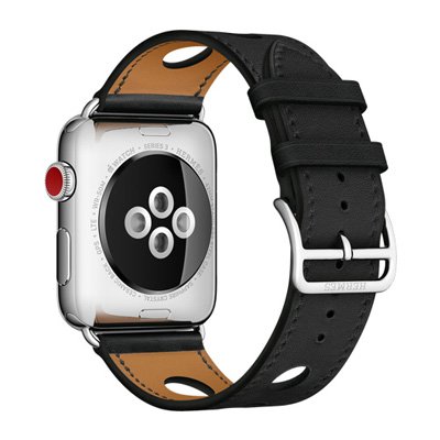Apple Watch Series 3 Hermes (GPS + Cellular) Stainless Steel Case with Noir Gala Leather Single Tour Rallye 42mm