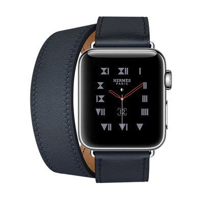 Apple Watch Series 3 Hermes (GPS + Cellular) Stainless Steel Case with Indigo Swift Leather Double Tour 38mm