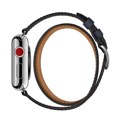 Apple Watch Series 3 Hermes (GPS + Cellular) Stainless Steel Case with Indigo Swift Leather Double Tour 38mm