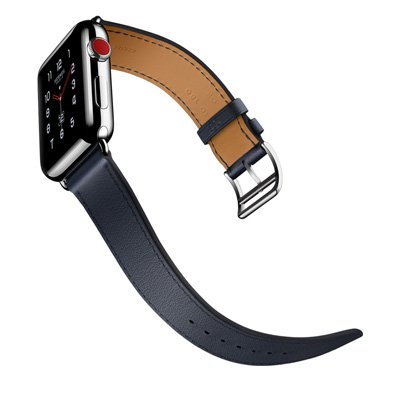 Apple Watch Series 3 Hermes (GPS + Cellular) Stainless Steel Case with Indigo Swift Leather Single Tour 42mm