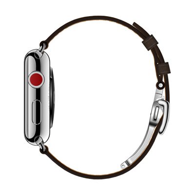 Apple Watch Series 3 Hermes (GPS + Cellular) Stainless Steel Case with Ebene Barenia Leather Single Tour Deployment Buckle 42mm