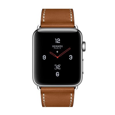 Apple Watch Series 3 Hermes (GPS + Cellular) Stainless Steel Case with Fauve Barenia Leather Single Tour Deployment Buckle 42mm