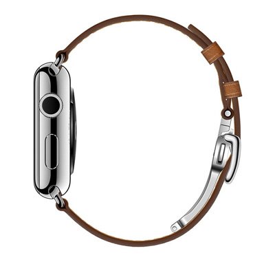Apple Watch Series 3 Hermes (GPS + Cellular) Stainless Steel Case with Fauve Barenia Leather Single Tour Deployment Buckle 42mm