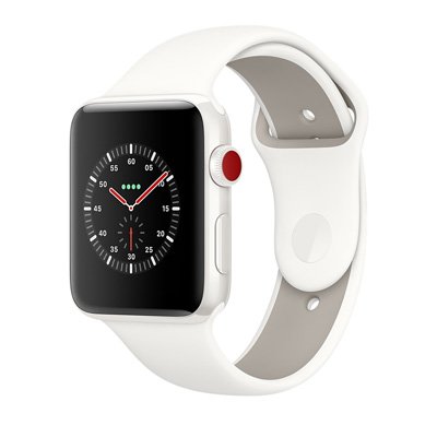 Apple Watch Series 3 Edition (GPS + Cellular) White Ceramic Case with Soft White-Pebble Sport Band 38mm