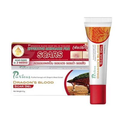 Puricas Dragon's Blood Scar Gel 8g (เพียวริก้าส์ ดราก้อน บลัด สการ์ เจลลดรอยแผลเป็น 8 กรัม)