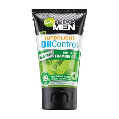 การ์นิเย่ เมน เทอร์โบไลท์ ออยคอนโทรล มัทฉะ โฟมมิ่งเจล โฟมล้างหน้า 100 มล. (Garnier Men Turbolight Oil Control Matcha Foaming Gel 100ml)