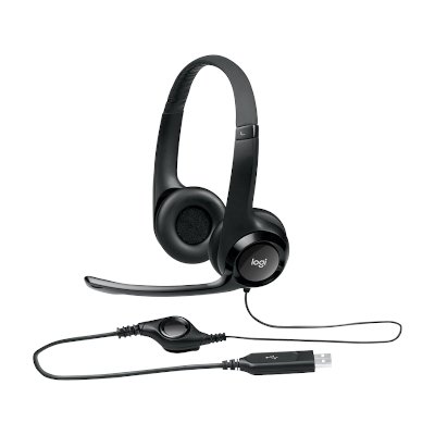 Logitech USB Headset with Noise-Cancelling Mic หูฟังยูเอสบี รุ่น H390