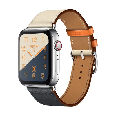 Apple Watch Hermes Series 4 Stainless Steel Case Leather Band GPS + Cellular 44mm