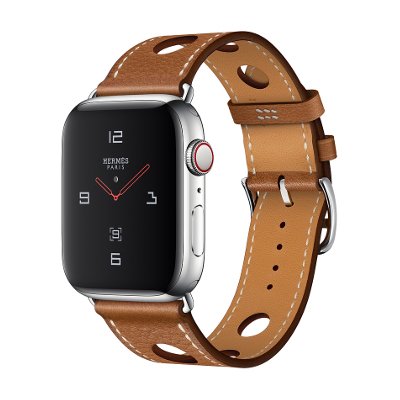 Apple Watch Hermes Series 4 Stainless Steel Case Leather Band GPS + Cellular 44mm