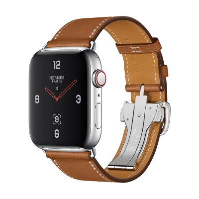 Apple Watch Hermes Series 4 Stainless Steel Case Leather Band GPS + Cellular 44mm