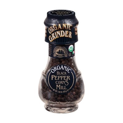 โดรกีเรีย & ออลิเมนทารี่ พริกไทยดำเม็ดบดออร์แกนิค 45 กรัม (Drogheria & Alimentari Organic Grinder Black Pepper Corns Mill 1.58 oz 45g)